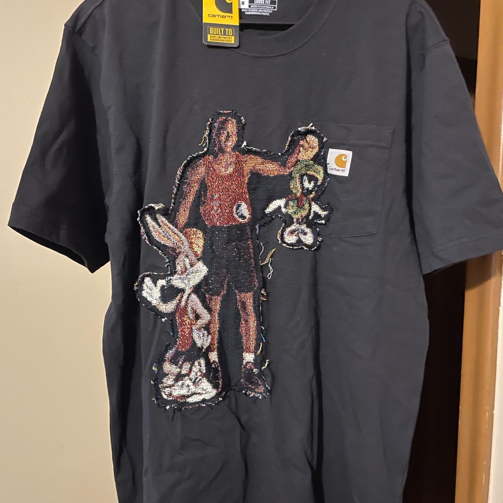 Black Carhartt X Micheal Jordan X looney tunes t shirt